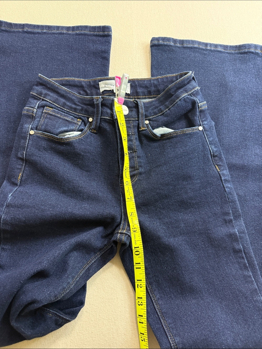 Women's Dark Blue Wide-Leg Flare Jeans - Picture 4 of 8